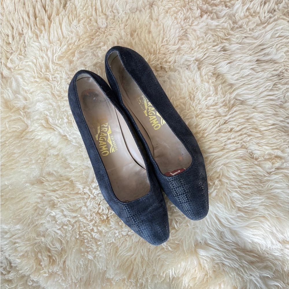 Salvatore Ferragamo Textured Black Heels